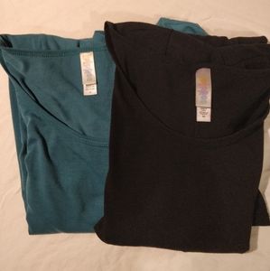 Lularoe Perfect M in Black and Teal - 2 tops